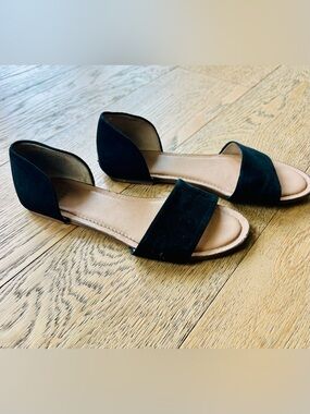 a new day Black Open-Toe D'Orsay Flat Sandals